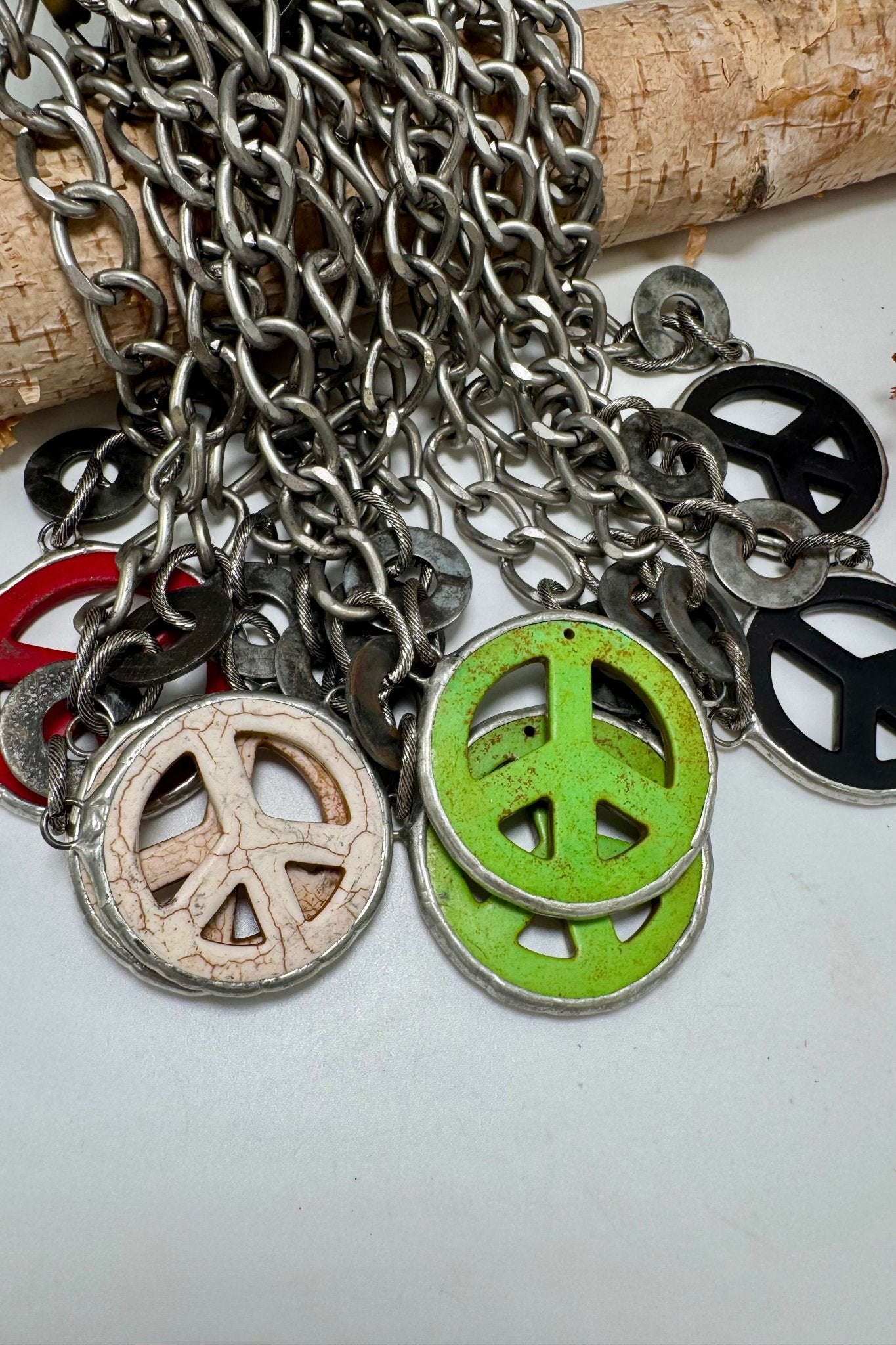 Peace Out Necklace - ivyandlavyboutique Art by Amy