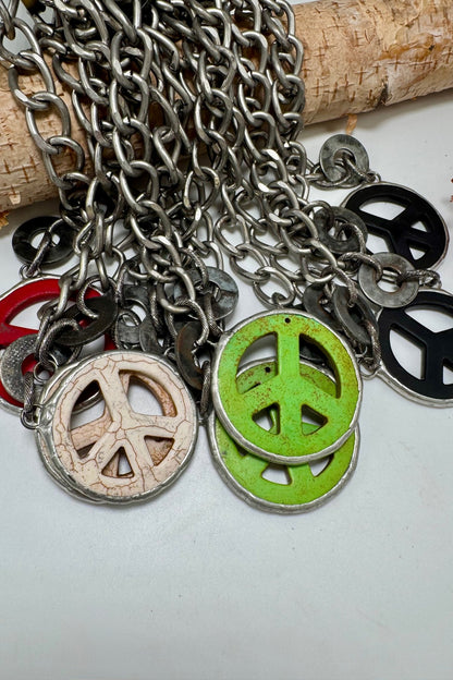 Peace Out Necklace - ivyandlavyboutique Art by Amy