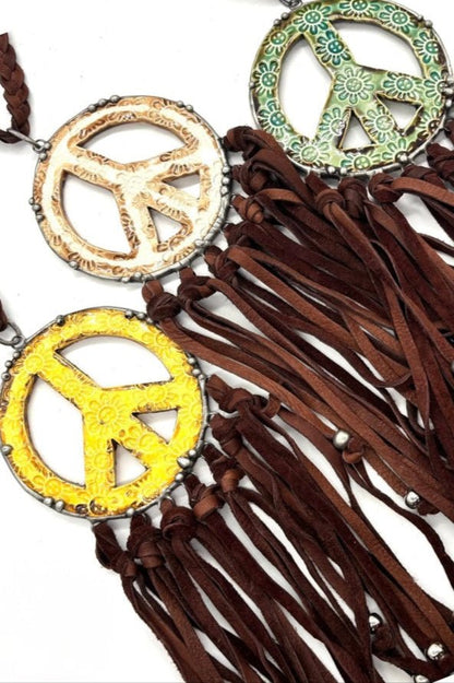 Peace Out Pottery Necklace - ivyandlavyboutique Art by Amy