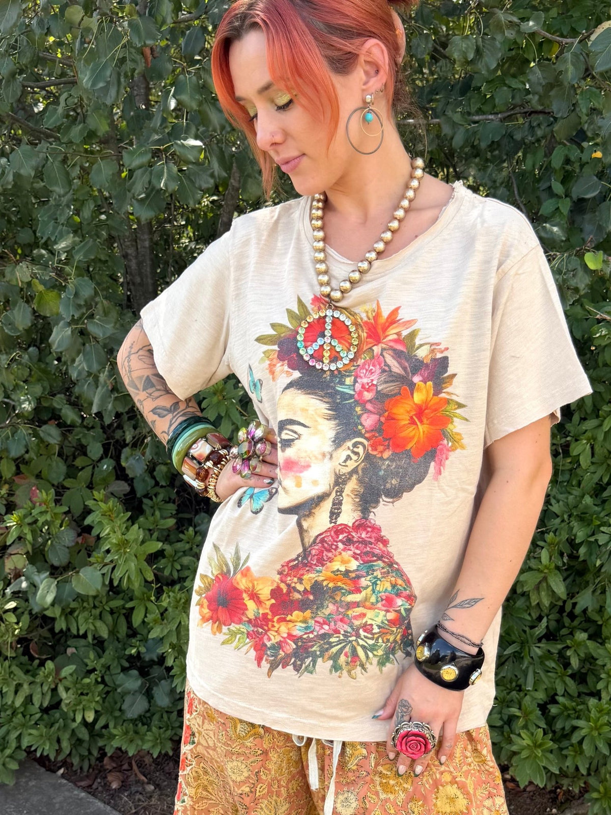 Peace Out Rainbow Gem Necklace - ivyandlavyboutique Gypsy South