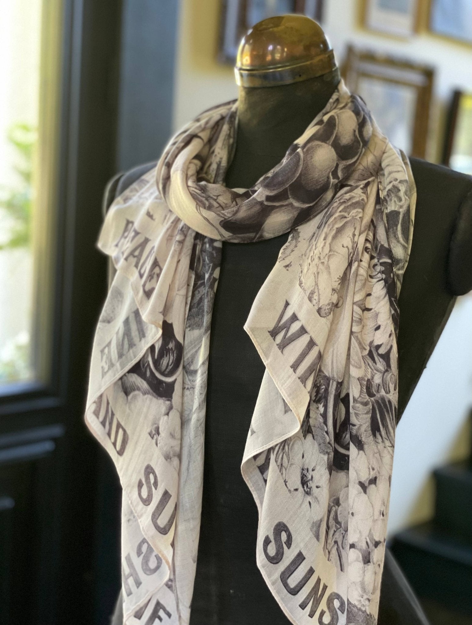 Peace Wine & Sunshine Printed Scarf - ivyandlavyboutique Market of Stars