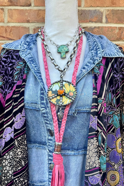 Peaceful Floral Vibes Necklace - ivyandlavyboutique Art by Amy