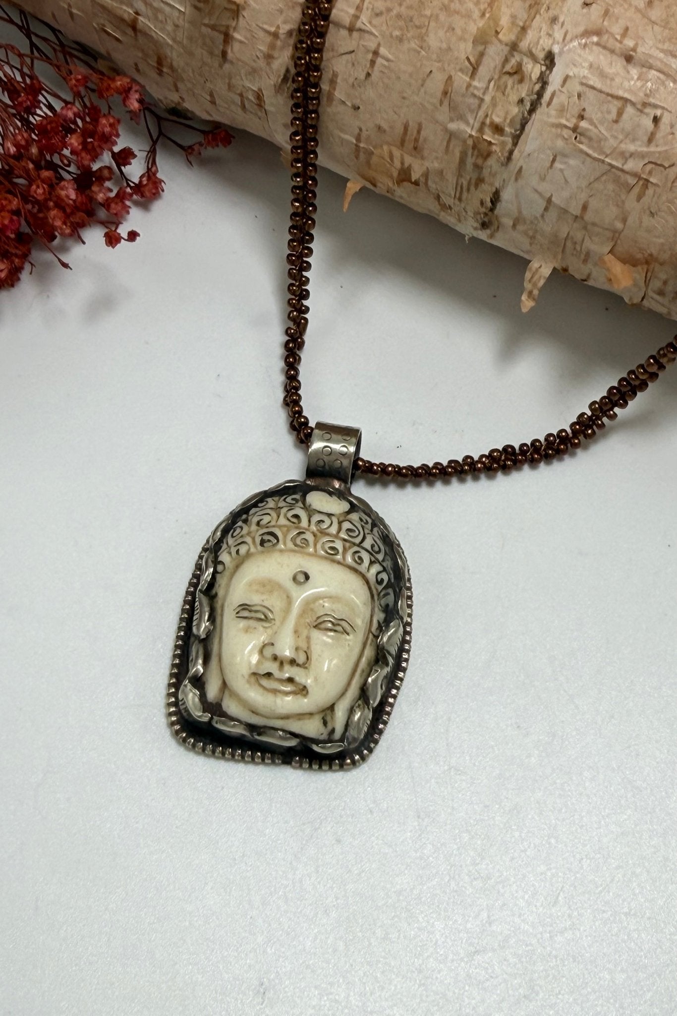 Peaceful Head Shortie Necklace - ivyandlavyboutique ivyandlavyboutique