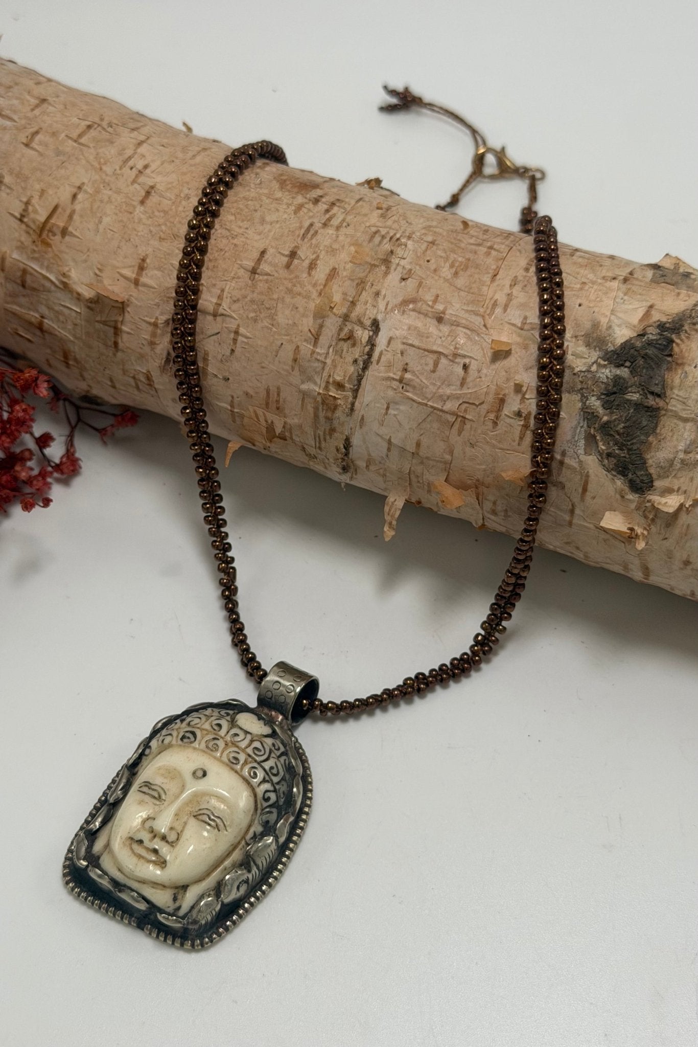 Peaceful Head Shortie Necklace - ivyandlavyboutique ivyandlavyboutique