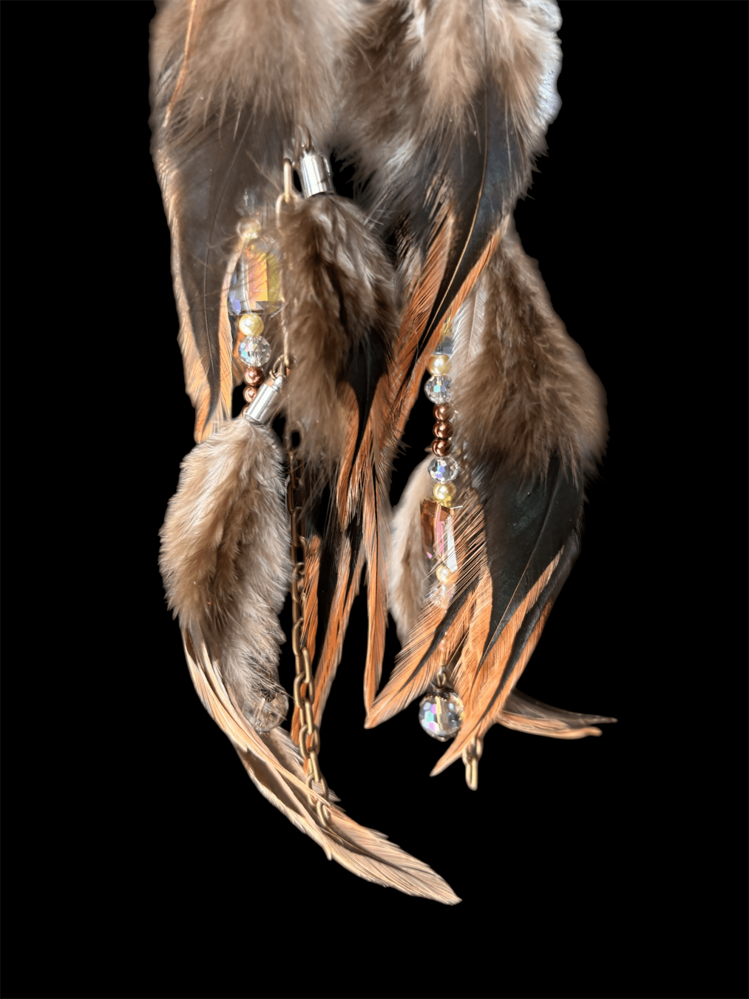 Peachy Tiered Fancy Feather Earrings - ivyandlavyboutique A Rare Bird Shop