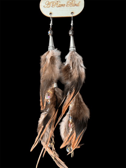 Peachy Tiered Fancy Feather Earrings - ivyandlavyboutique A Rare Bird Shop