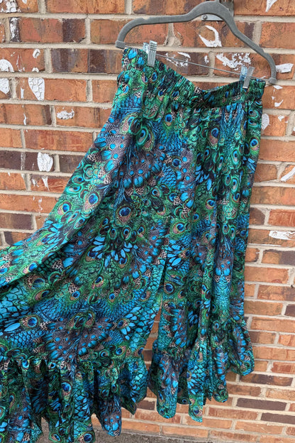 Peacock Blitz Wide Leg Pant - ivyandlavyboutique A Rare Bird Shop