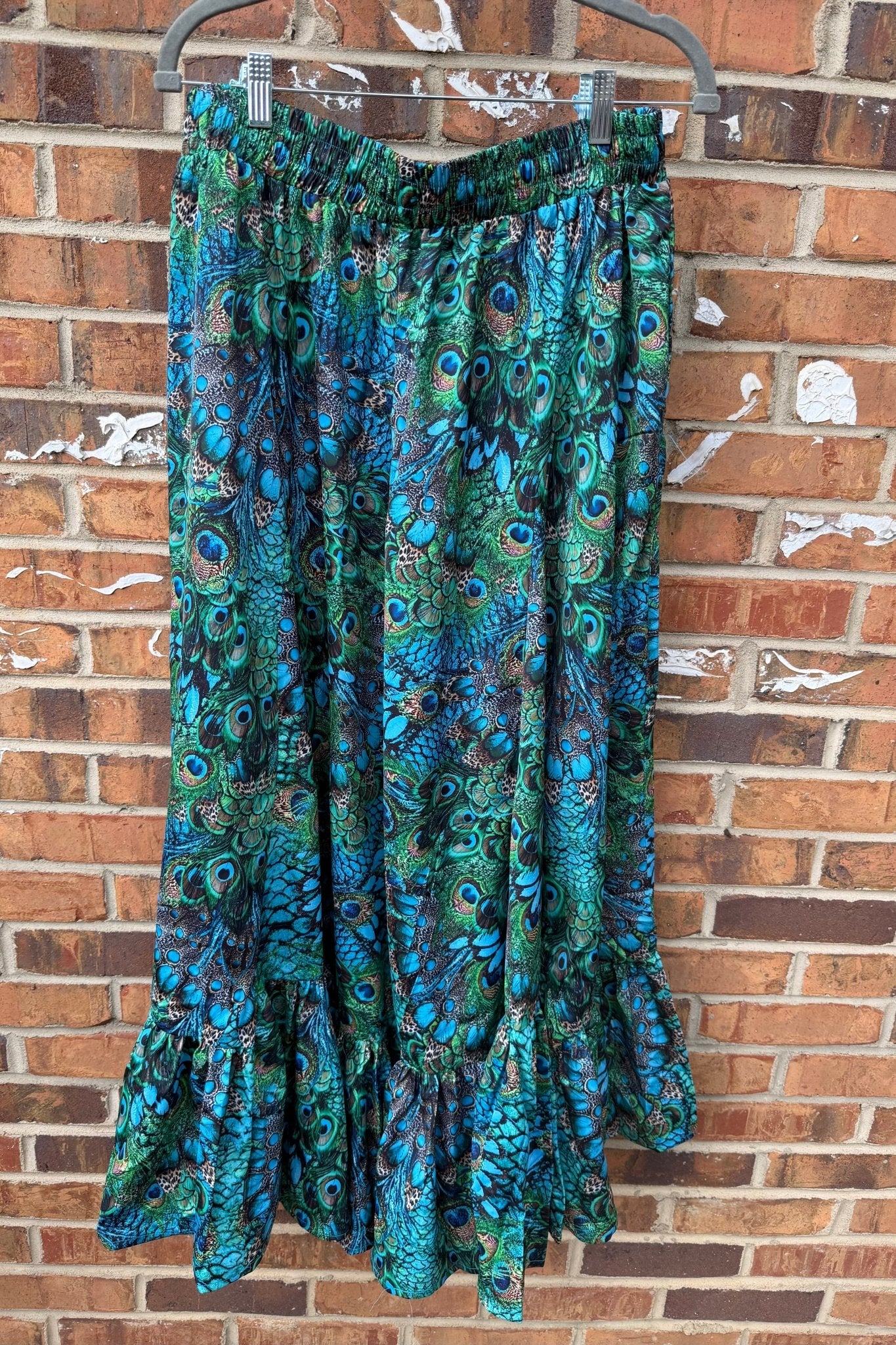 Peacock Blitz Wide Leg Pant - ivyandlavyboutique A Rare Bird Shop