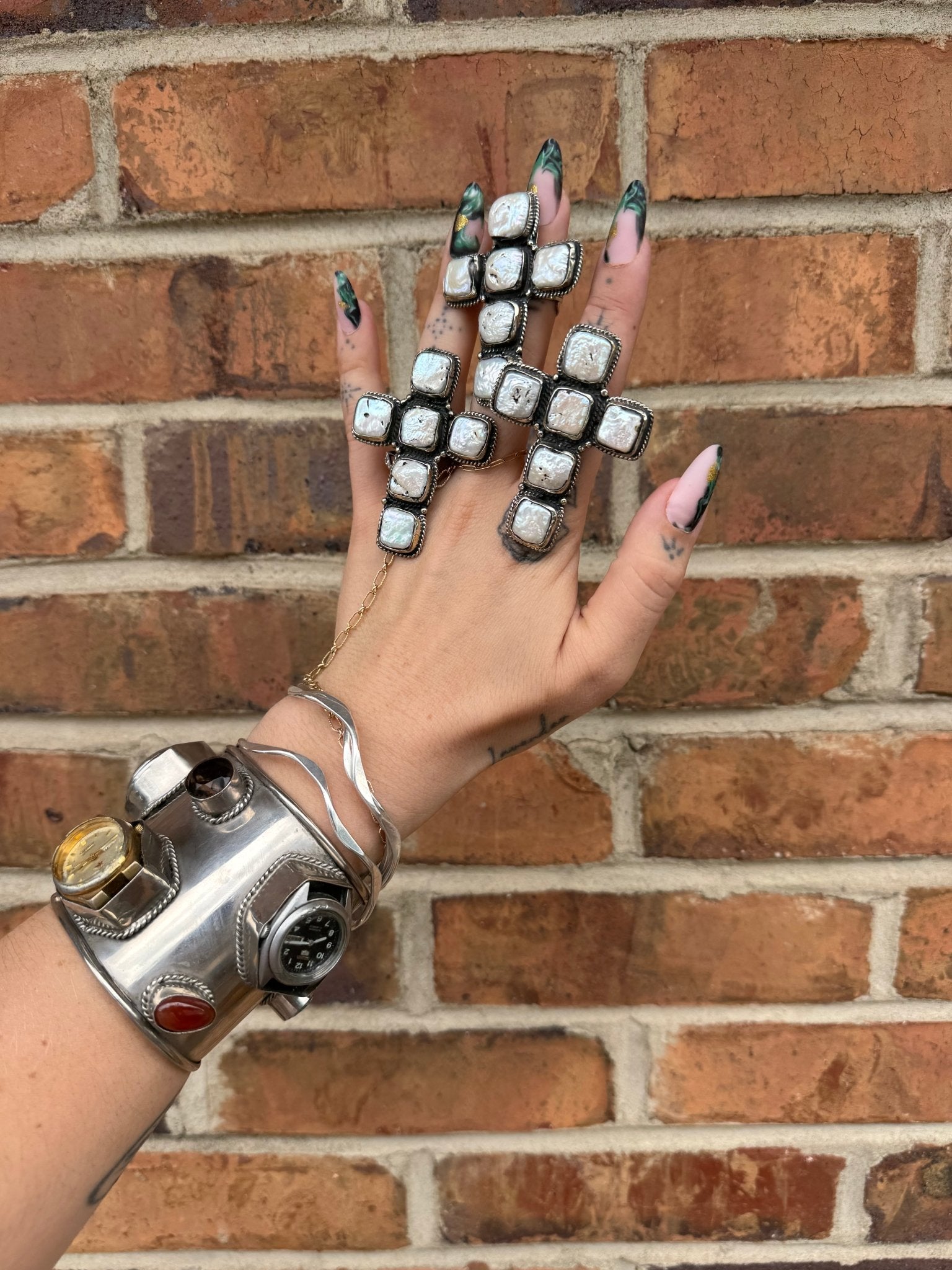 Pearl Cross Ring - ivyandlavyboutique ivyandlavyboutique