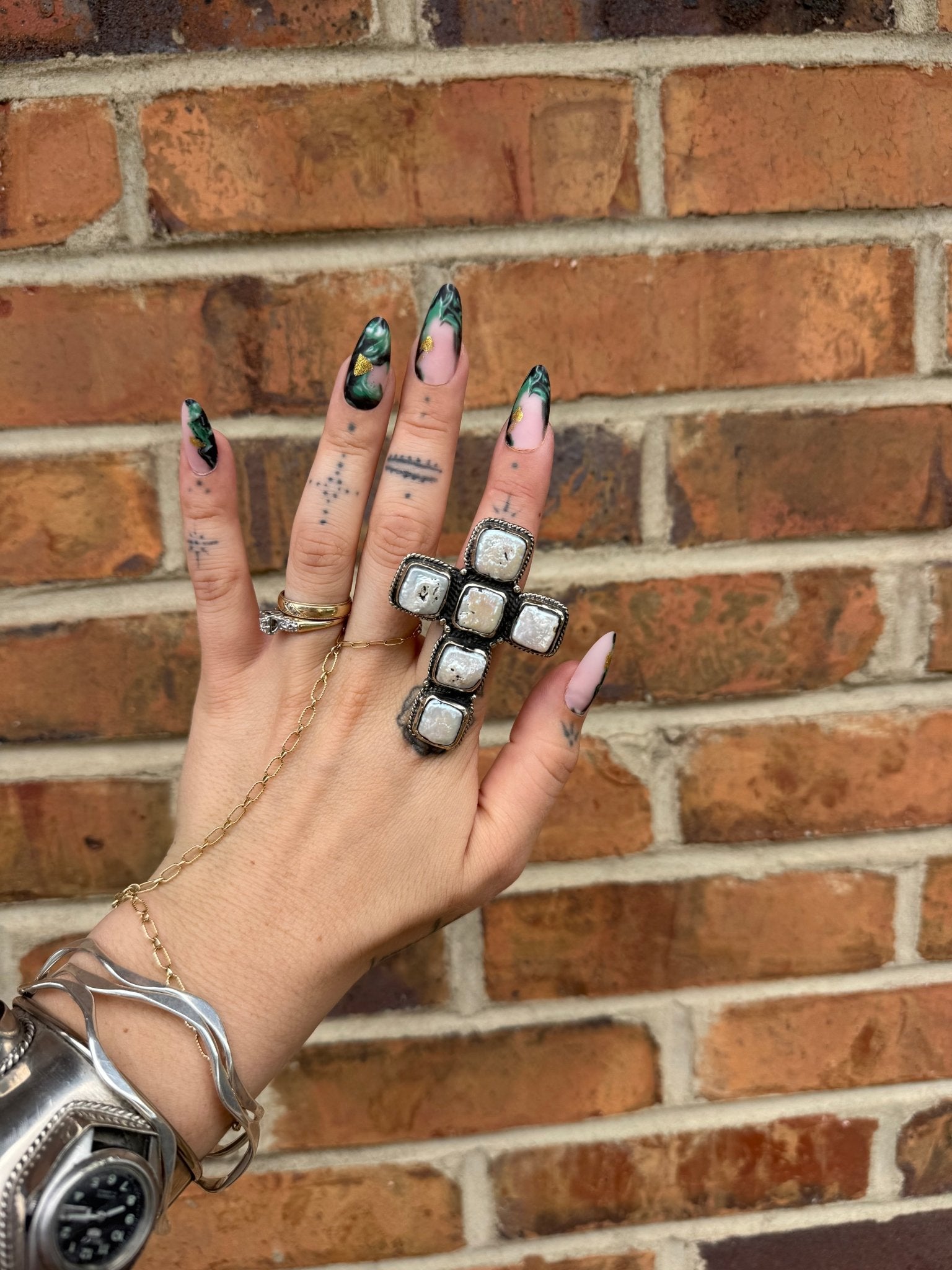 Pearl Cross Ring - ivyandlavyboutique ivyandlavyboutique