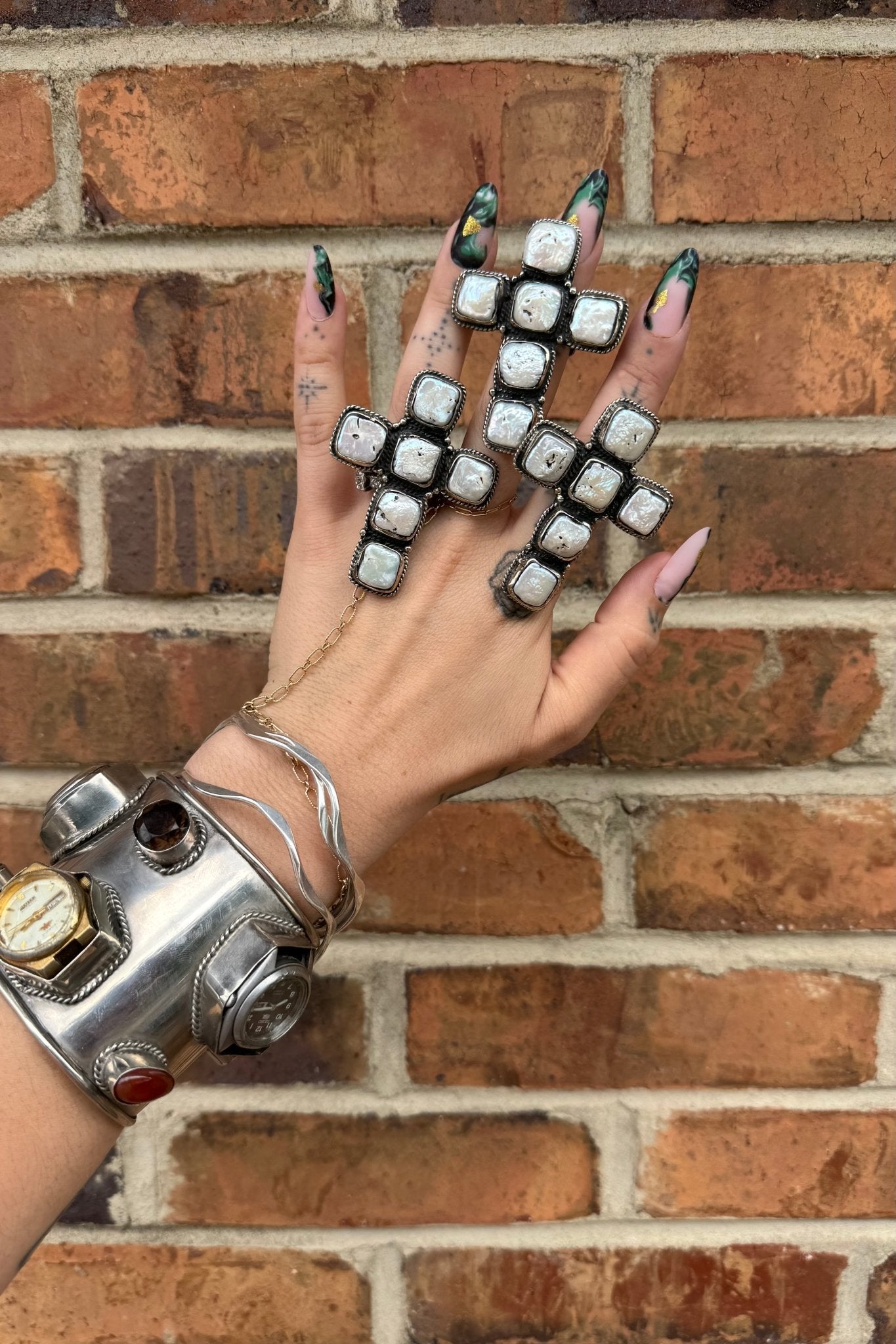 Pearl Cross Ring - ivyandlavyboutique ivyandlavyboutique