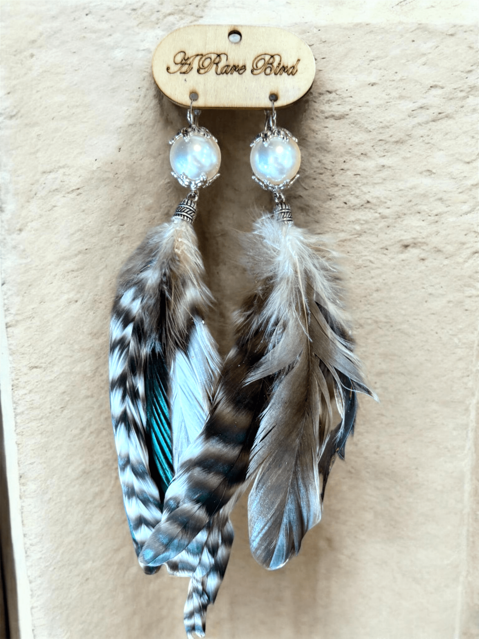 Pearl Feather Boho Earrings - ivyandlavyboutique A Rare Bird Shop