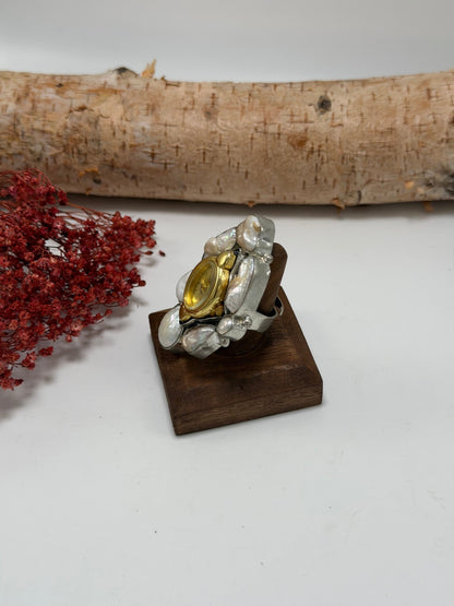 Pearl & Gold Tick Tock Watch Ring 2 - ivyandlavyboutique ivyandlavyboutique