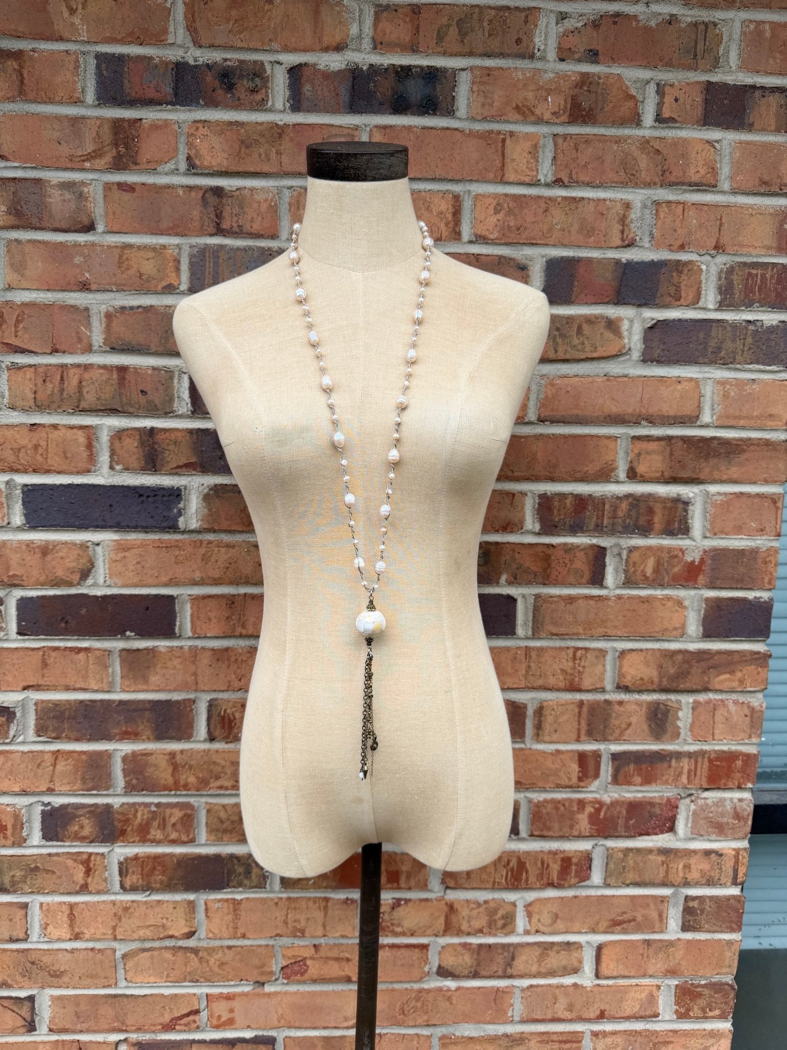 Pearl Strung Long Drop Necklace - ivyandlavyboutique ivyandlavyboutique