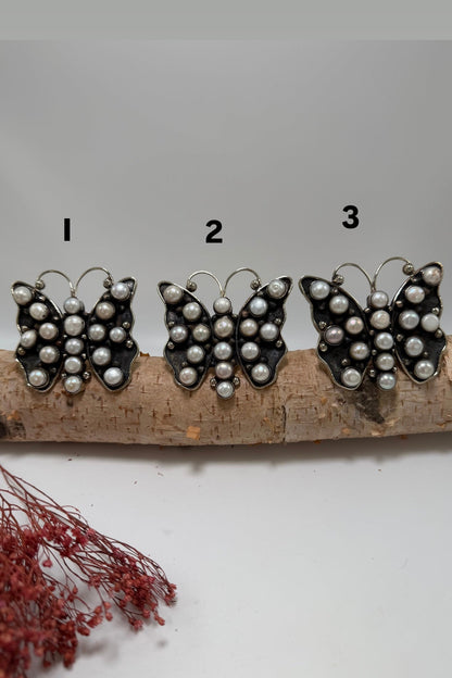 Pearled Butterfly Ring - Fresh Water Pearls - ivyandlavyboutique ivyandlavyboutique