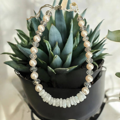 Pearls and Opal Citrine Necklace - ivyandlavyboutique A Rare Bird Shop