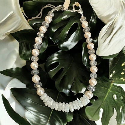 Pearls and Opal Citrine Necklace - ivyandlavyboutique A Rare Bird Shop