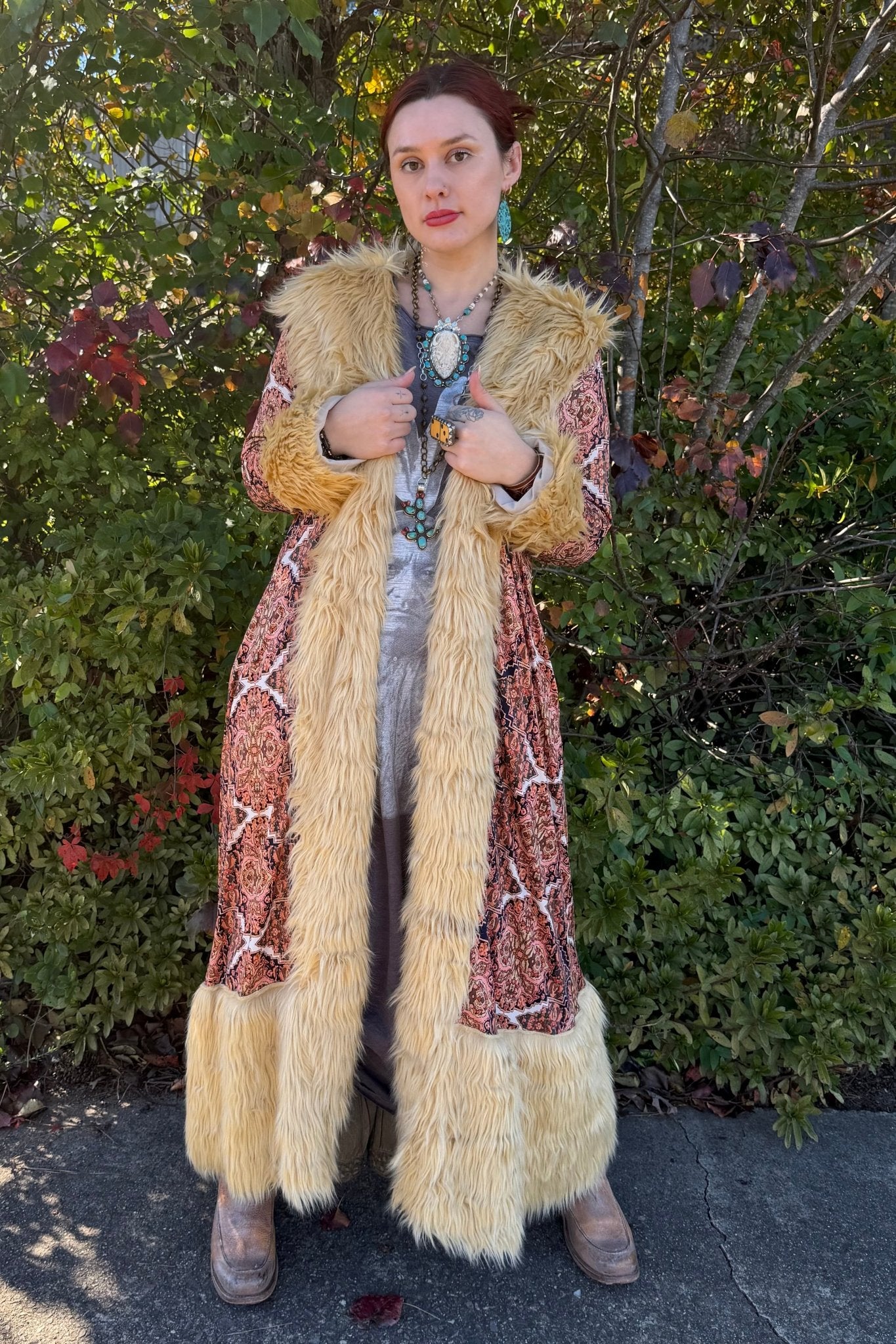 Penny Deluxe Byzantium Faux Fur Jacket - ivyandlavyboutique Jennafer Grace
