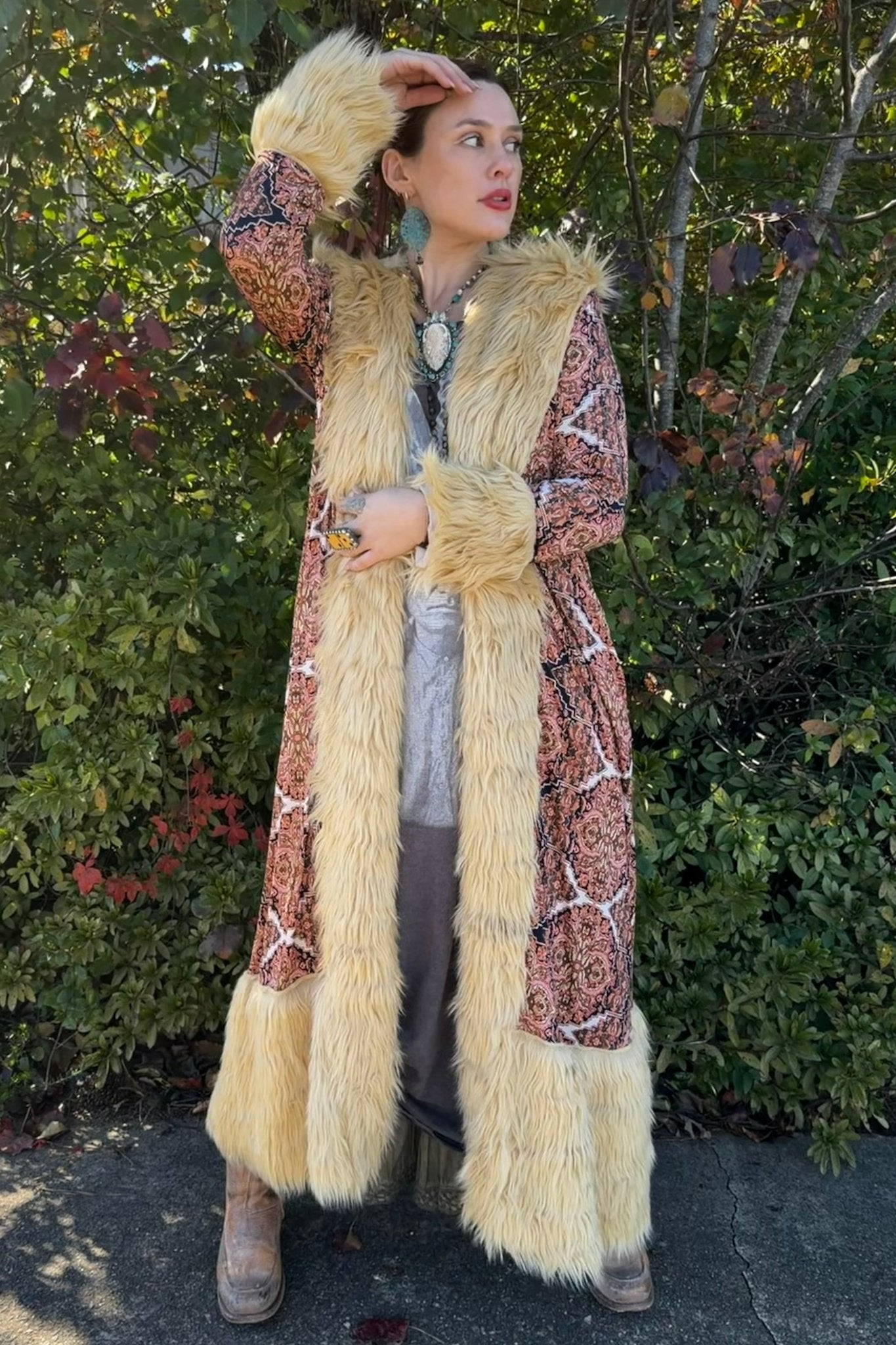 Penny Deluxe Byzantium Faux Fur Jacket - ivyandlavyboutique Jennafer Grace