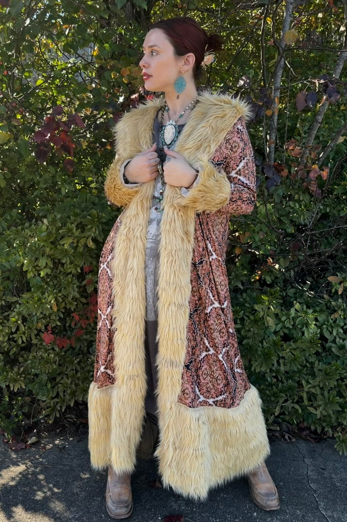 Penny Deluxe Byzantium Faux Fur Jacket - ivyandlavyboutique Jennafer Grace