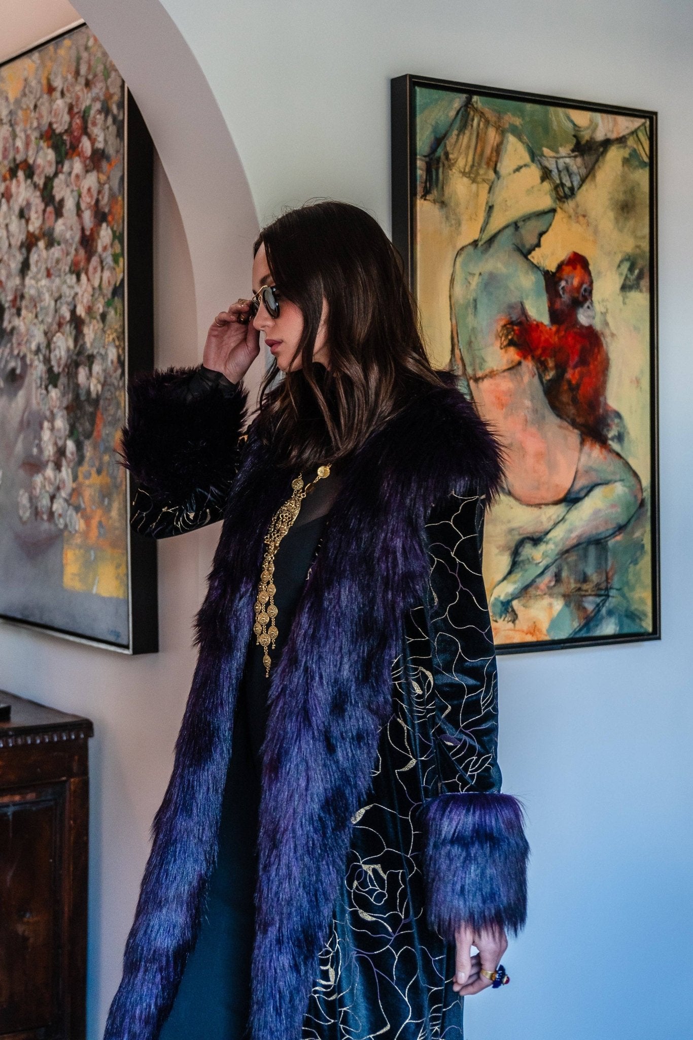 Penny Deluxe Le Lido Velvet Faux Fur Jacket - ivyandlavyboutique Jennafer Grace