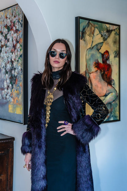 Penny Deluxe Le Lido Velvet Faux Fur Jacket - ivyandlavyboutique Jennafer Grace