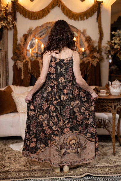 Peorder Ships In November Momento Bohéme Long Maxi Slip Dress w/ Starling & Skull - Boho Wanderlust Boutique Market of Stars (USA)
