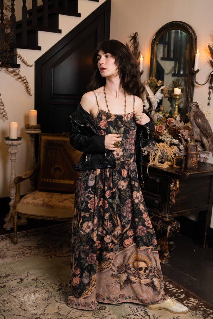 Peorder Ships In November Momento Bohéme Long Maxi Slip Dress w/ Starling & Skull - Boho Wanderlust Boutique Market of Stars (USA)