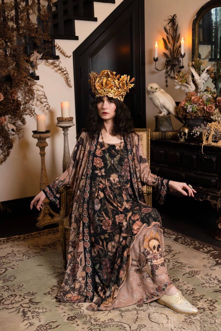 Peorder Ships In November Momento Bohéme Long Maxi Slip Dress w/ Starling & Skull - Boho Wanderlust Boutique Market of Stars (USA)