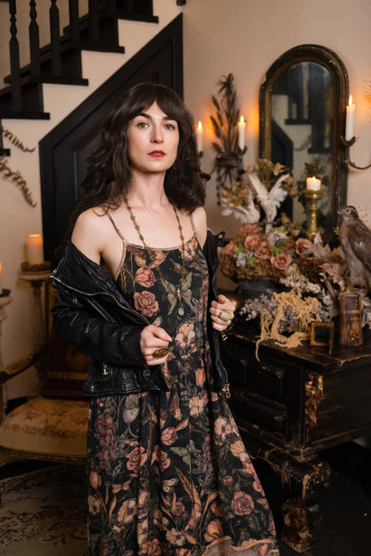 Peorder Ships In November Momento Bohéme Long Maxi Slip Dress w/ Starling & Skull - Boho Wanderlust Boutique Market of Stars (USA)