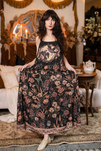 Peorder Ships In November Momento Bohéme Long Maxi Slip Dress w/ Starling & Skull - Boho Wanderlust Boutique Market of Stars (USA)