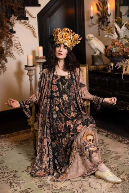 Peorder Ships In November Momento Bohéme Long Maxi Slip Dress w/ Starling & Skull - Boho Wanderlust Boutique Market of Stars (USA)