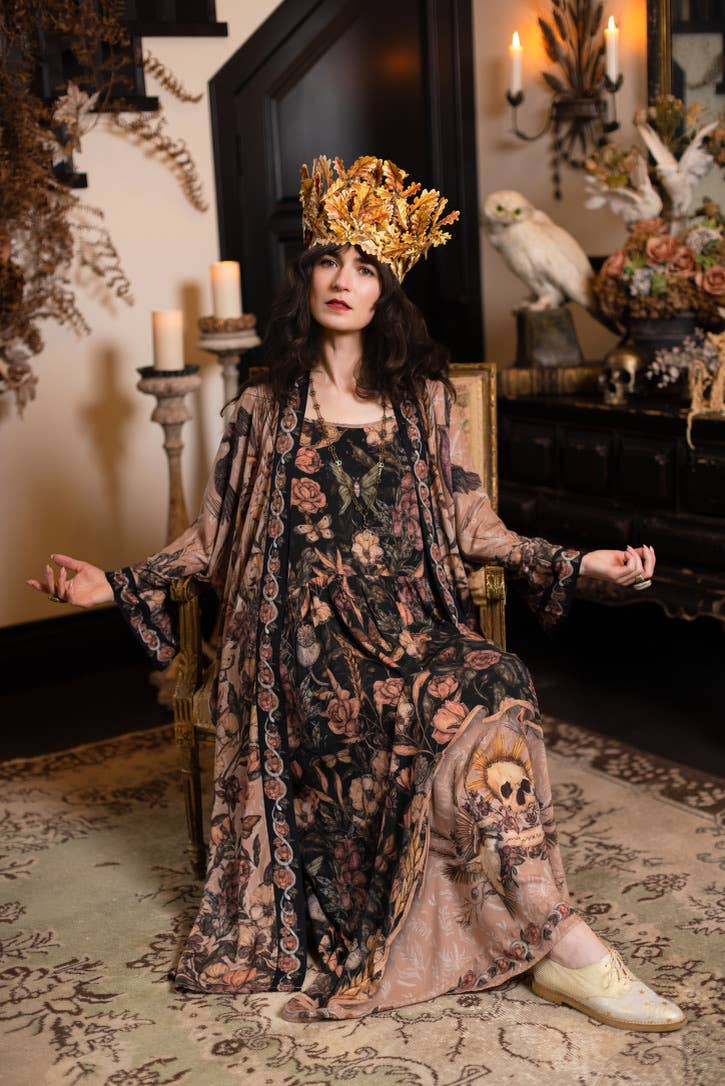 Peorder Ships In November Momento Bohéme Long Maxi Slip Dress w/ Starling & Skull - Boho Wanderlust Boutique Market of Stars (USA)