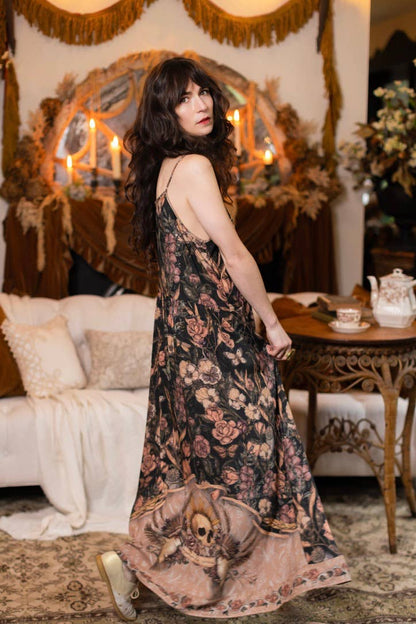 Peorder Ships In November Momento Bohéme Long Maxi Slip Dress w/ Starling & Skull - Boho Wanderlust Boutique Market of Stars (USA)