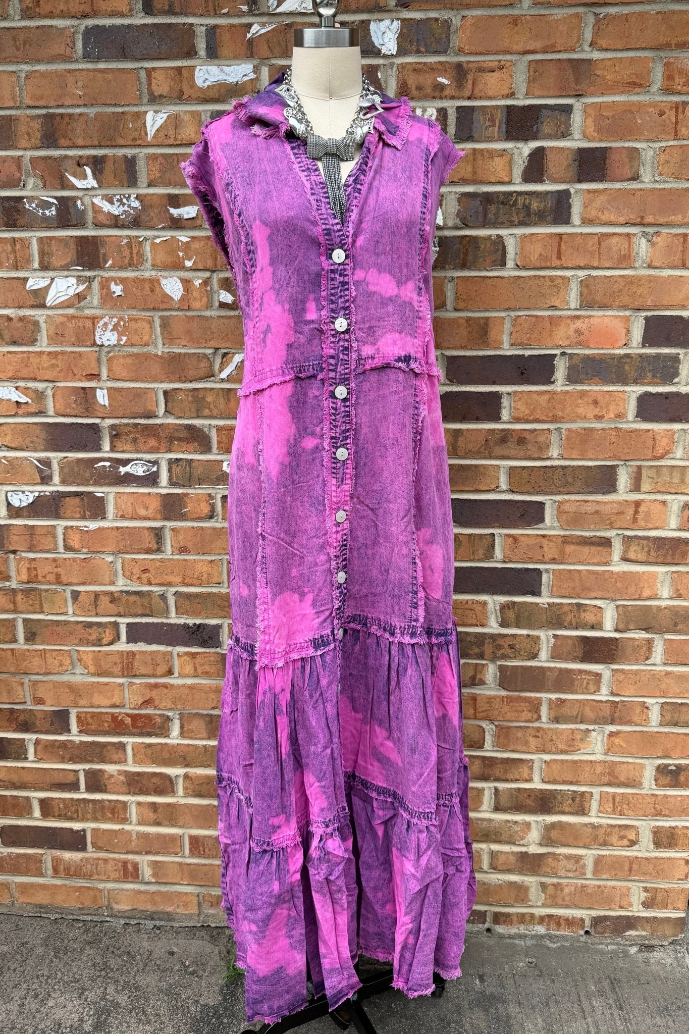 Pinky Pie Button Down Vest Dress - ivyandlavyboutique A Rare Bird Shop