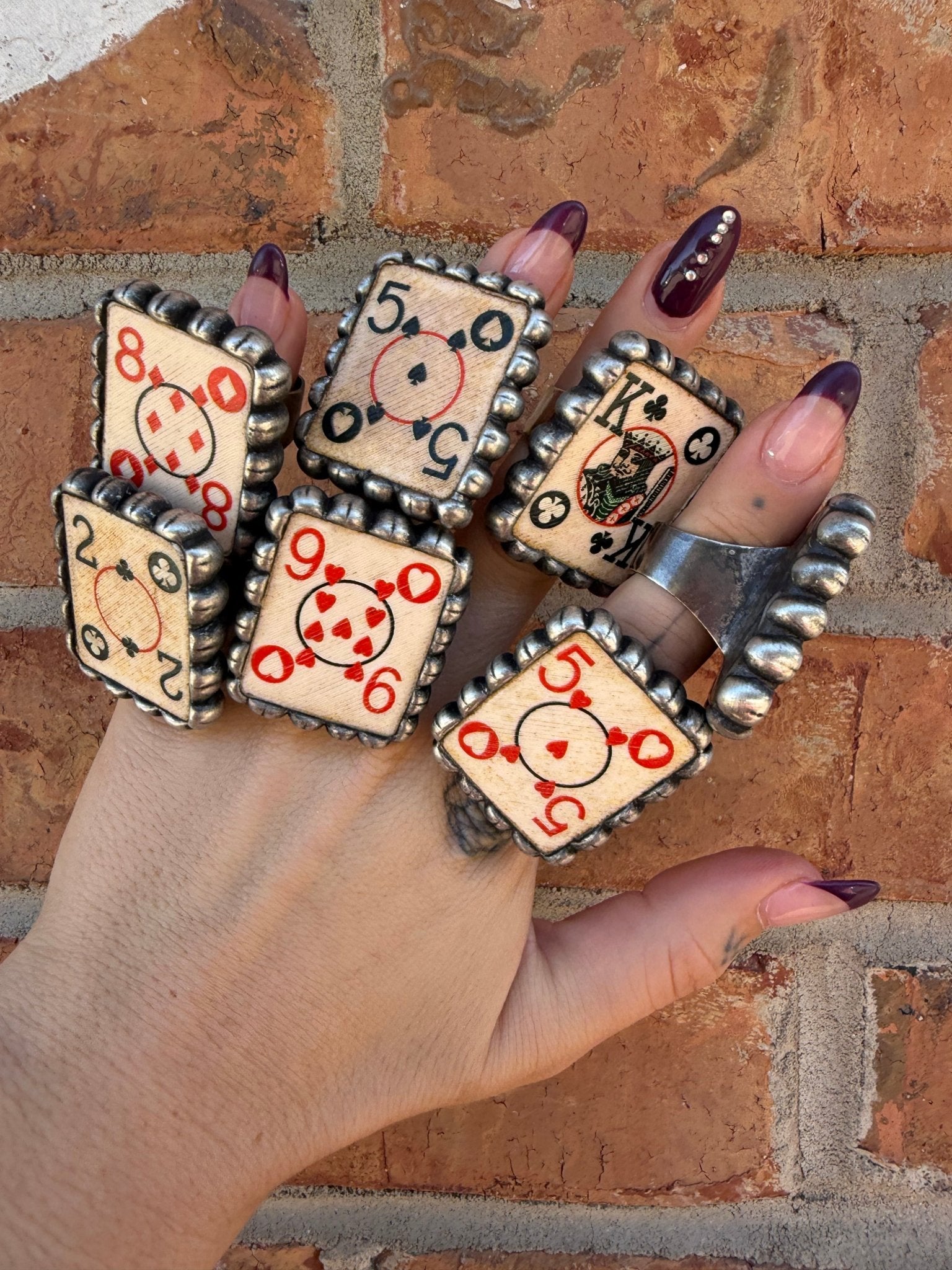 Playing Card Domino Ring - ivyandlavyboutique Art by Amy