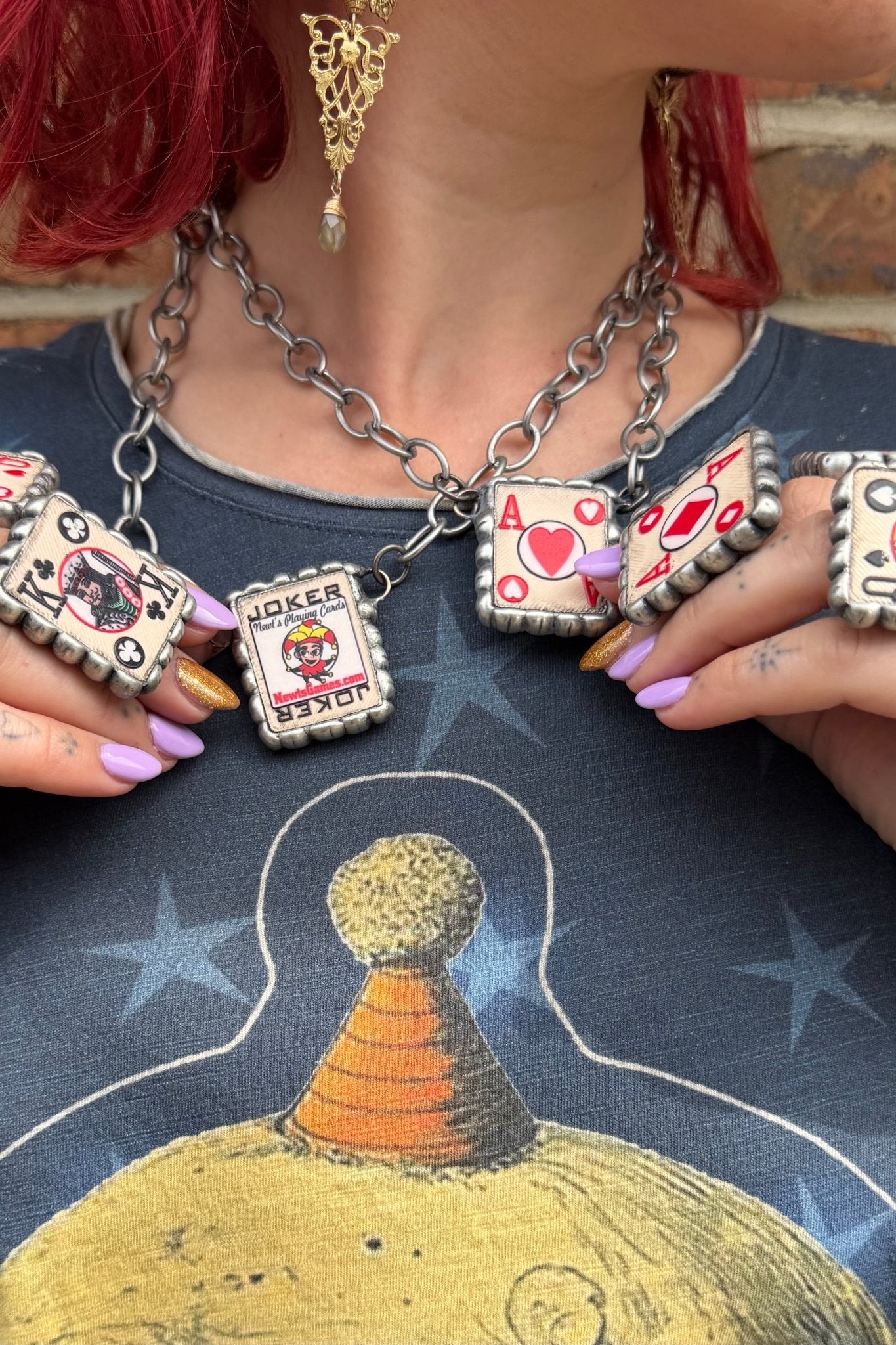 Playing Card Square Necklaces - ivyandlavyboutique ivyandlavyboutique