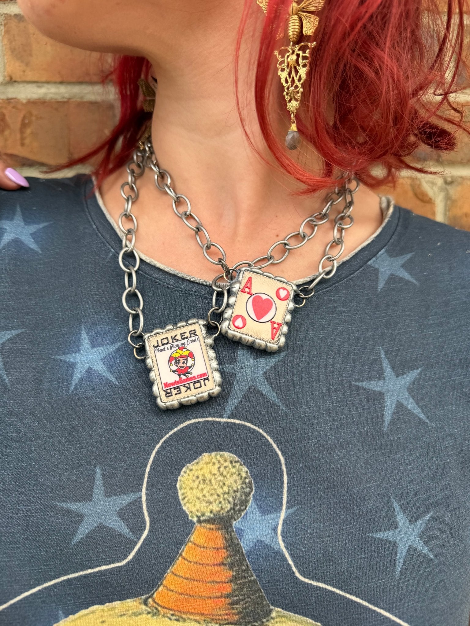 Playing Card Square Necklaces - ivyandlavyboutique ivyandlavyboutique