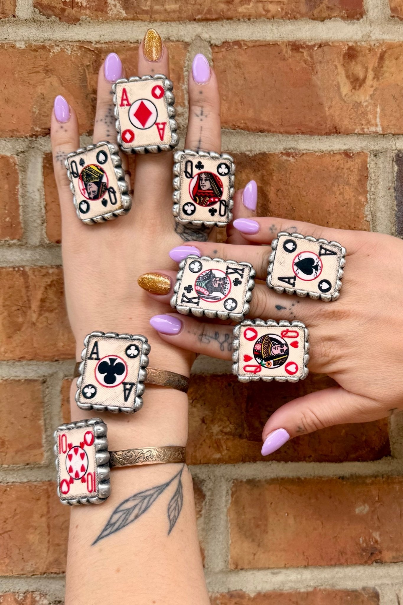 Playing Card Square Ring - ivyandlavyboutique ivyandlavyboutique