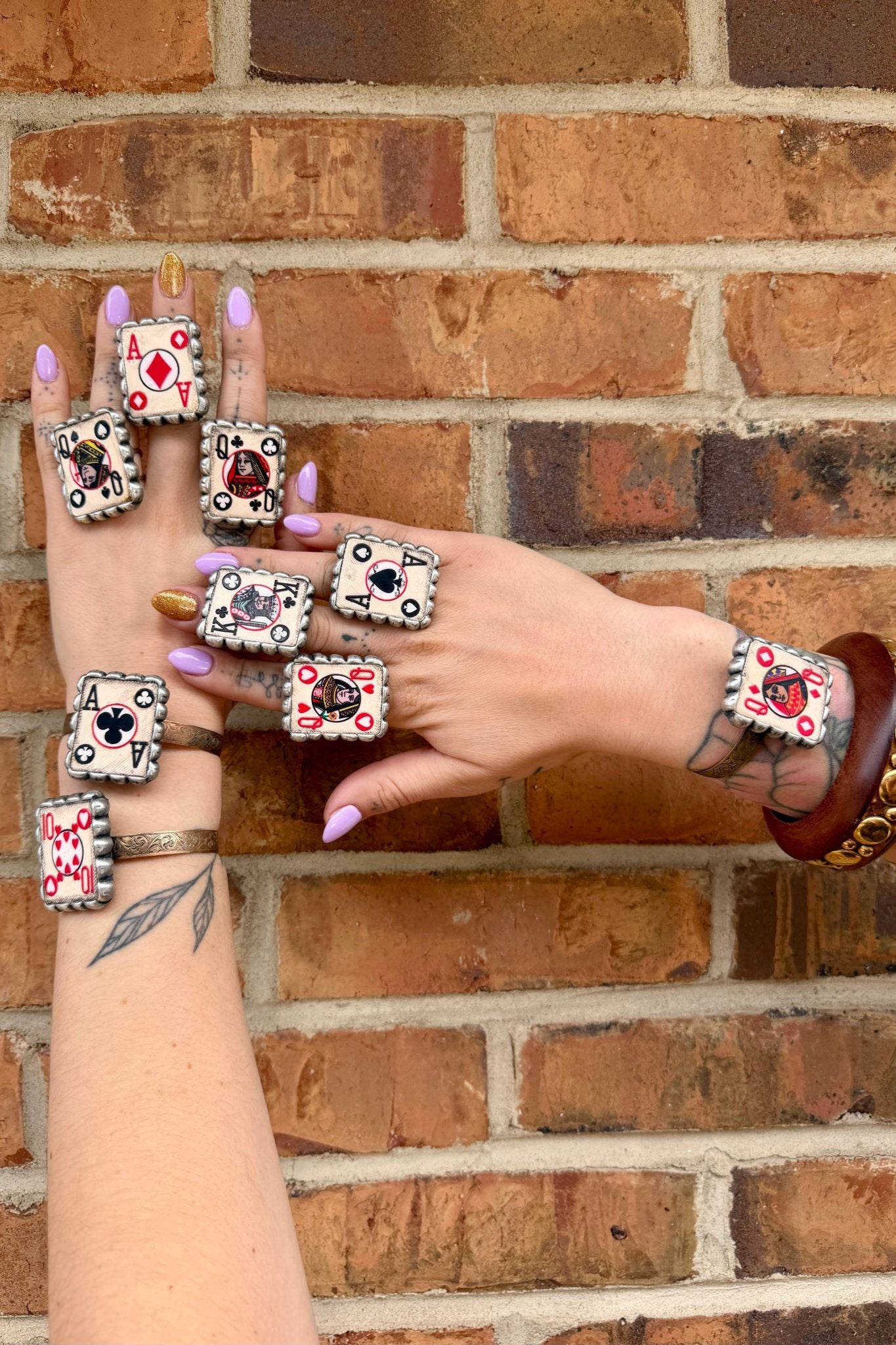 Playing Card Square Ring - ivyandlavyboutique ivyandlavyboutique