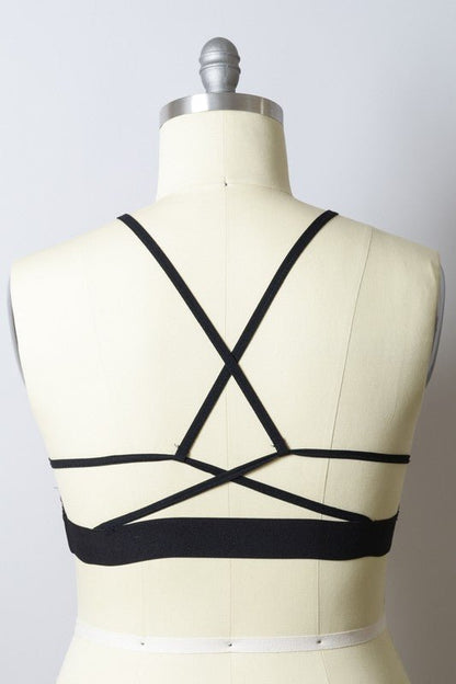 Plus Size Mesh Print High Neck Bralette - ivyandlavyboutique Leto Accessories