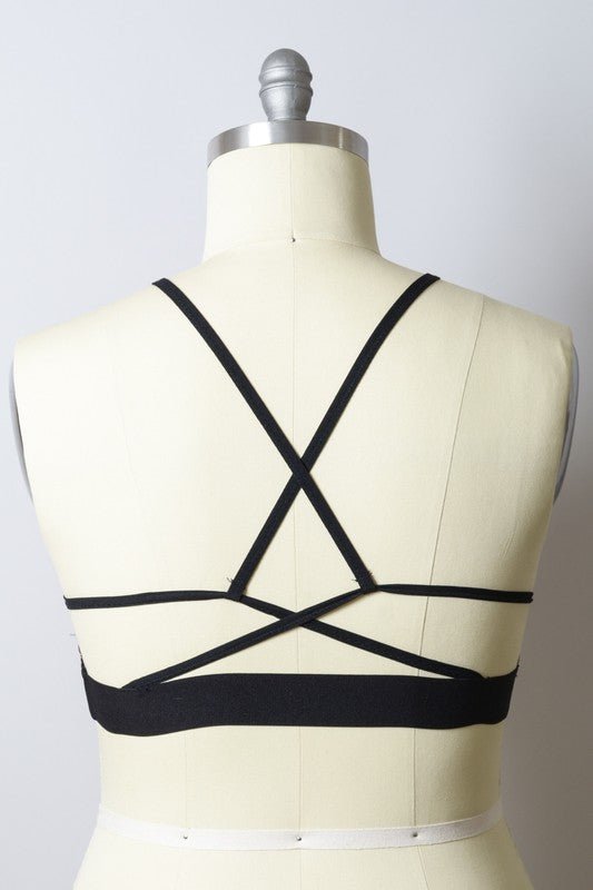 Plus Size Mesh Print High Neck Bralette - ivyandlavyboutique Leto Accessories