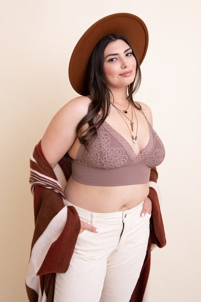 Plus Size Waistband Loop Lace Brami - ivyandlavyboutique Leto Accessories