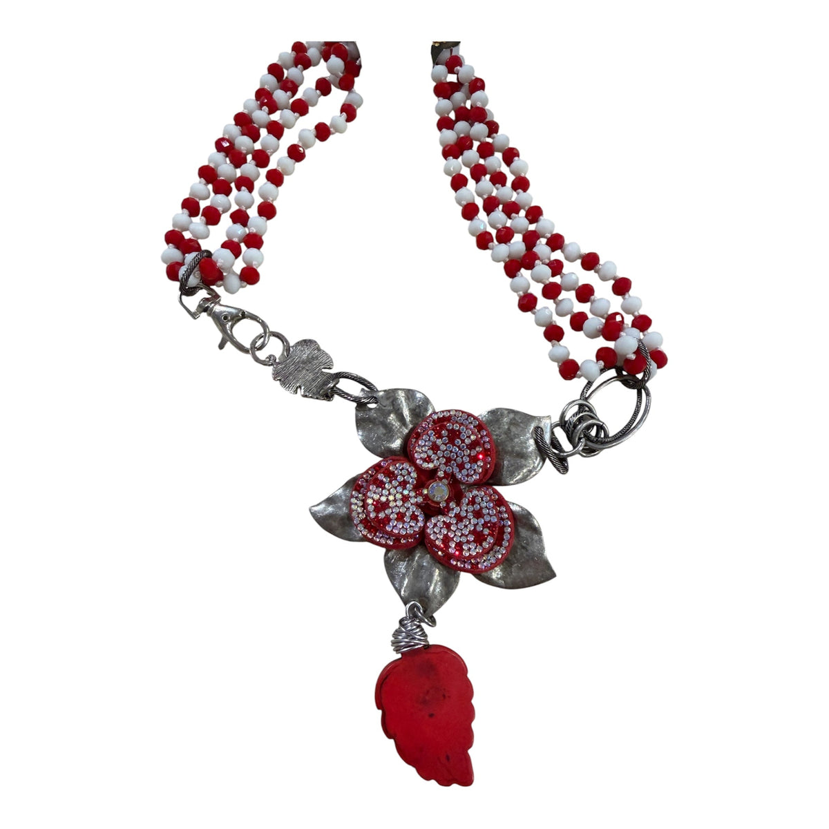 Poinsettia Necklace - Boho Wanderlust Boutique Art by Amy