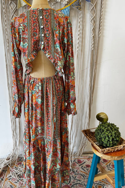 Poly Silk Button Back Dress Combo C - ivyandlavyboutique Karma Highway