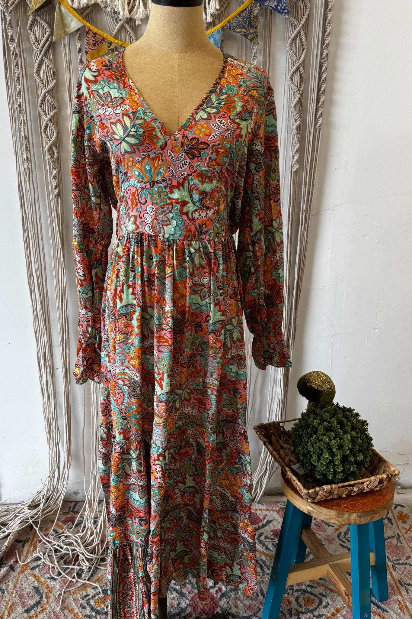 Poly Silk Button Back Dress Combo C - ivyandlavyboutique Karma Highway