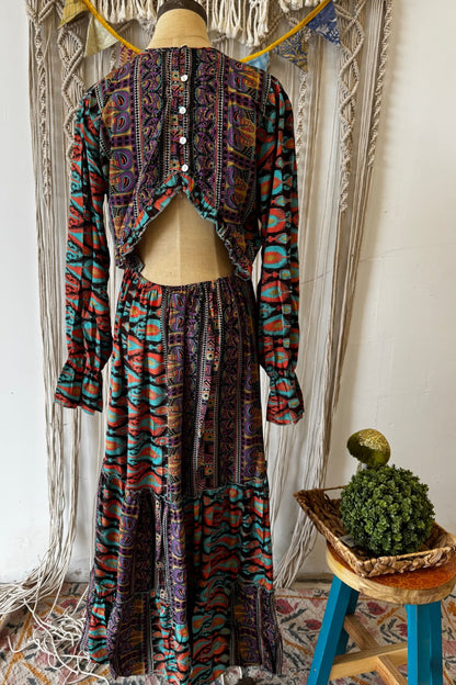 Poly Silk Button Back Dress Combo D - ivyandlavyboutique Karma Highway