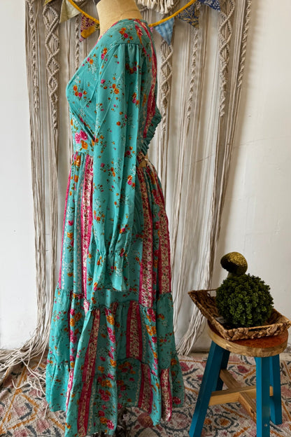 Poly Silk Button Back Dress Combo E - ivyandlavyboutique Karma Highway