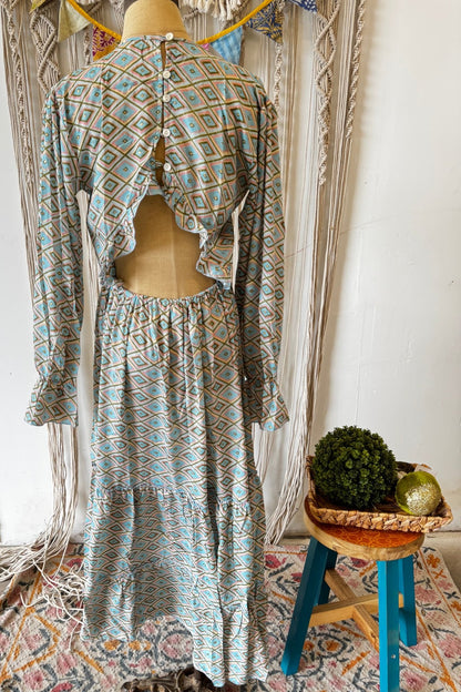 Poly Silk Button Back Dress Combo F - ivyandlavyboutique Karma Highway