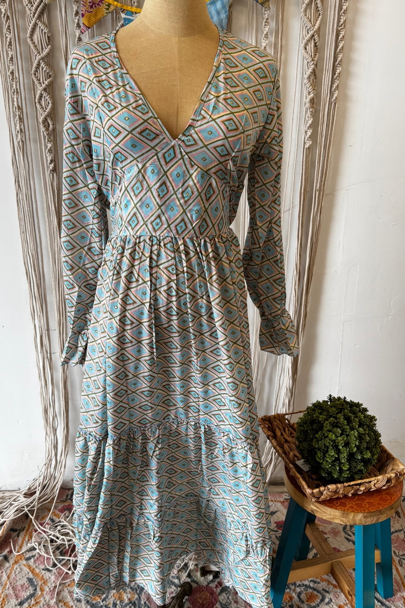 Poly Silk Button Back Dress Combo F - ivyandlavyboutique Karma Highway